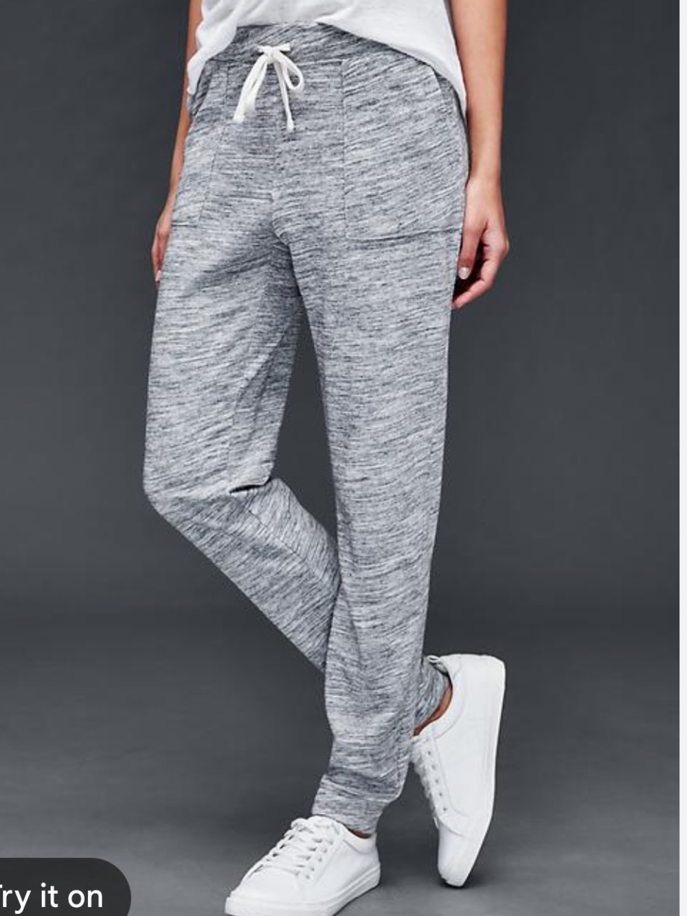 GAP Sun Wash Skinny Joggers in Heather Gray